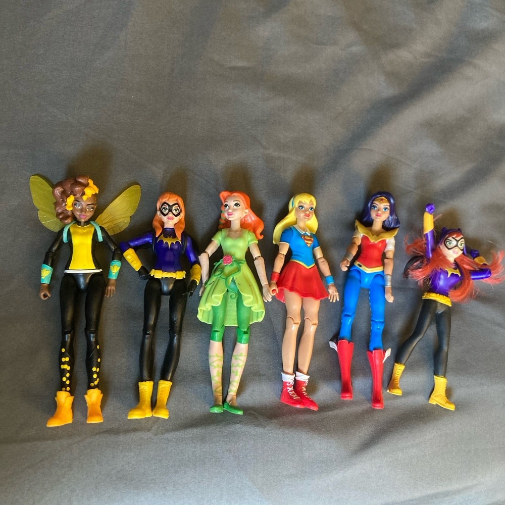 DC Super Hero Girls Action Figure Lot of 6 Wonder Woman Batgirl 6"